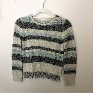 Lucky Brand Size  S Juniors Blue and White with shag trim